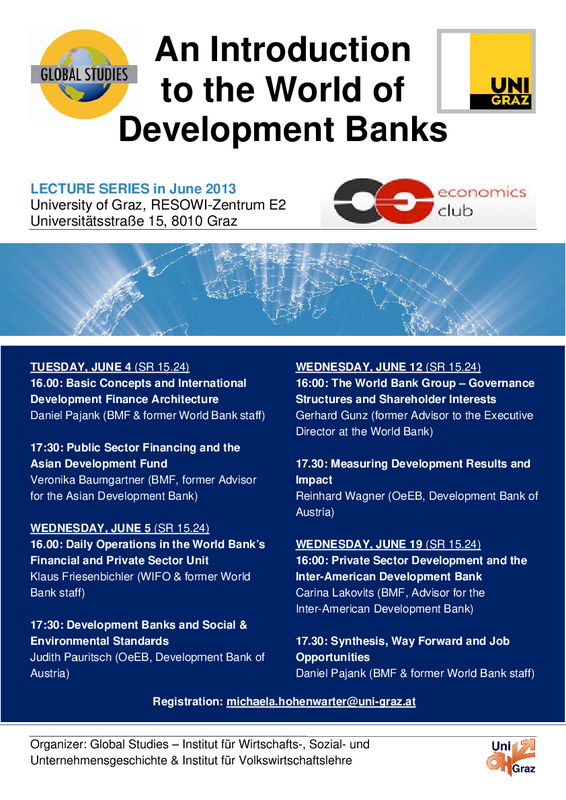 Veranstaltungsreihe An Introduction To The World Of Development Banks