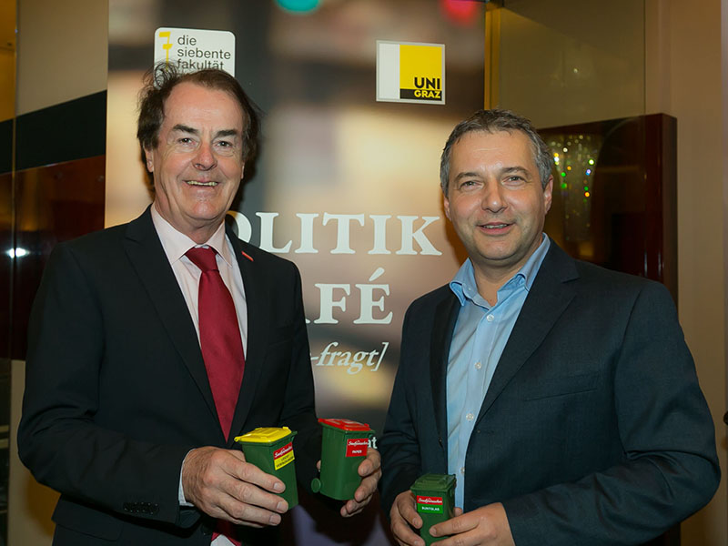 18. Ausgabe des Politik Café: Hans Roth (links) und Markus Steppan Fotos: Wolf 