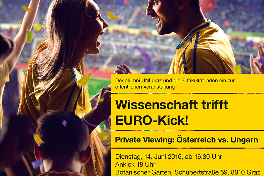 : Wie viel Wissenschaft im Fußballsport steckt, erörtern Gesellschaftsethiker Leopold Neuhold, Historiker Johannes Gießauf sowie Sprachwissenschaft-Absolvent und Ex-Profi-Kicker Gilbert Prilasnig am 14. Juni 2016 vor dem Spiel Österreich-Ungarn. 