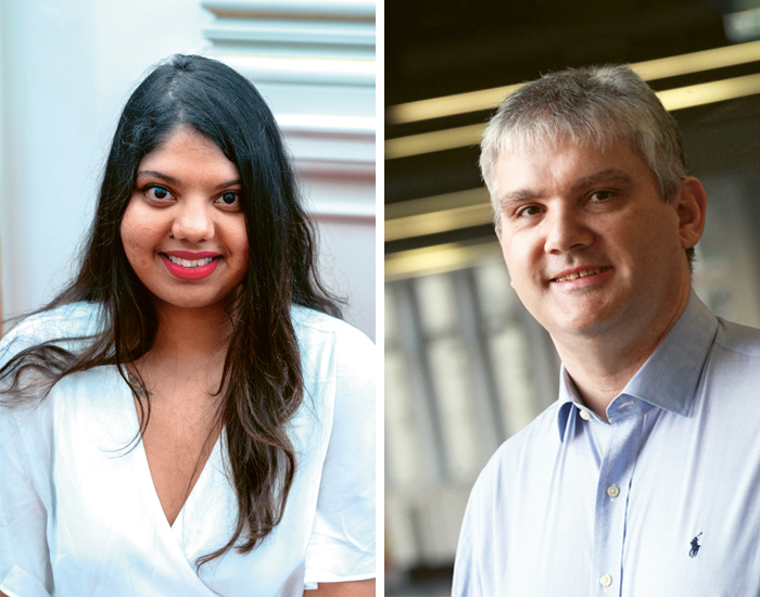 Saumya Sadhu und Rupert Baumgartner, zwei Wissenschafter:innen an der Uni Graz ©Foto Gasser, Katharina Wassler