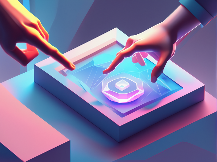 Illustration of two hands on a touchscreen ©KI-generiert