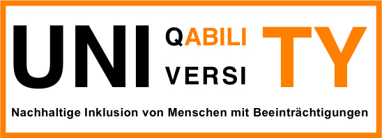 Orange-schwarzes Logo Uniqability 