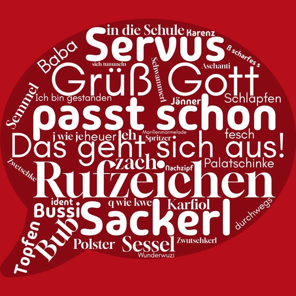 Sprechblase Österreichisches Deutsch ©Rieger-Roschitz