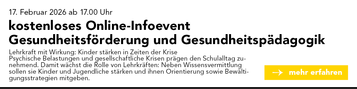kostenloses Online-Infoevent Gesundheitsförderung und Gesundheitspädagogik 