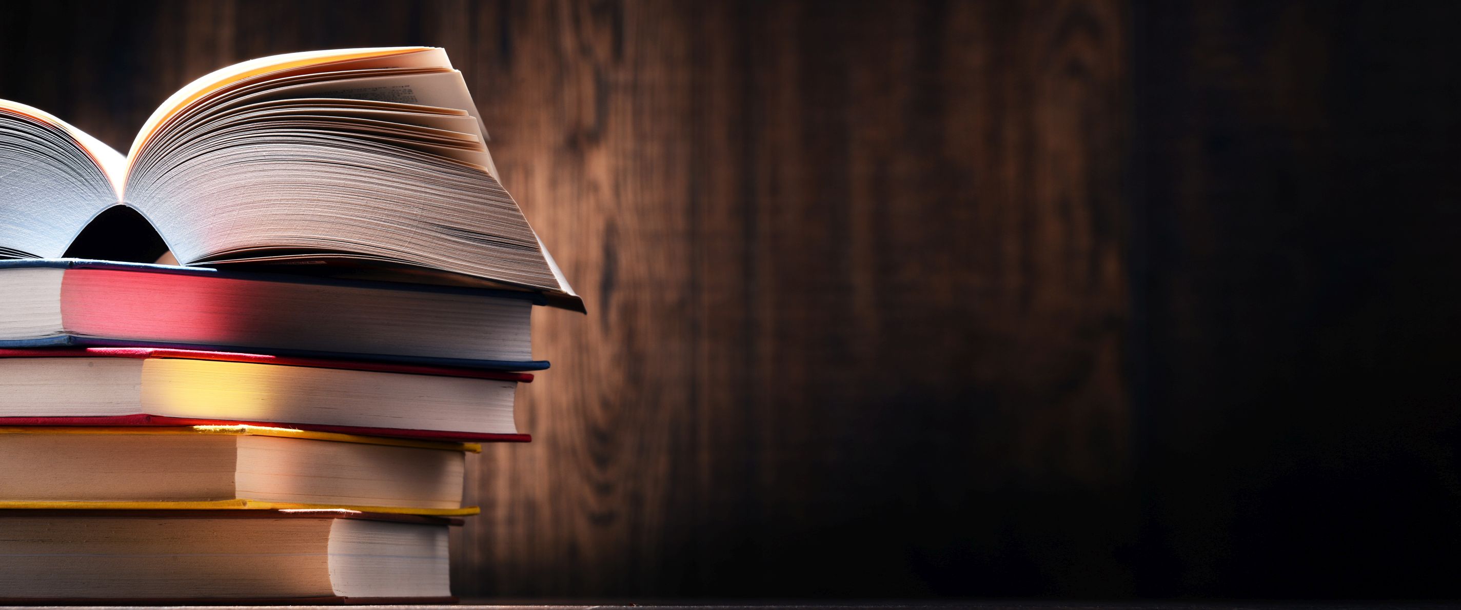 Stack of books in front of a brown background ©monticellllo - stock.adobe.com