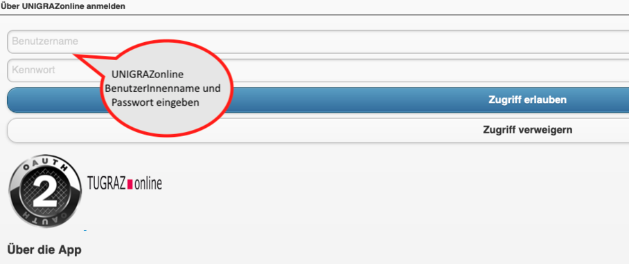 unigrazonline benutzername und passwort eingabe