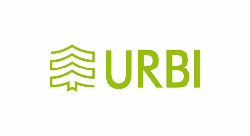 Logo der URBI-Fakultät, weißer Hintergrund, hell-grüne Großbuchstaben 