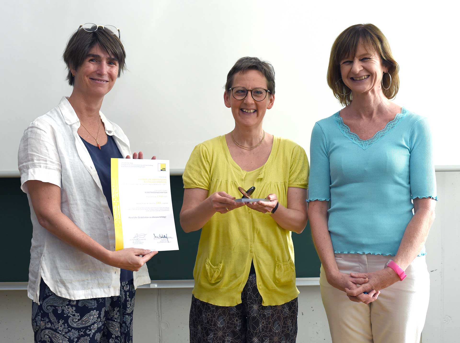 Vizerektorin Mireille van Poppel, Vorsitzende des Arbeitskreises für Gleichbehandlungsfragen, Maria Elisabeth Aigner und Susanne Kogler ©Uni Graz/Schweiger