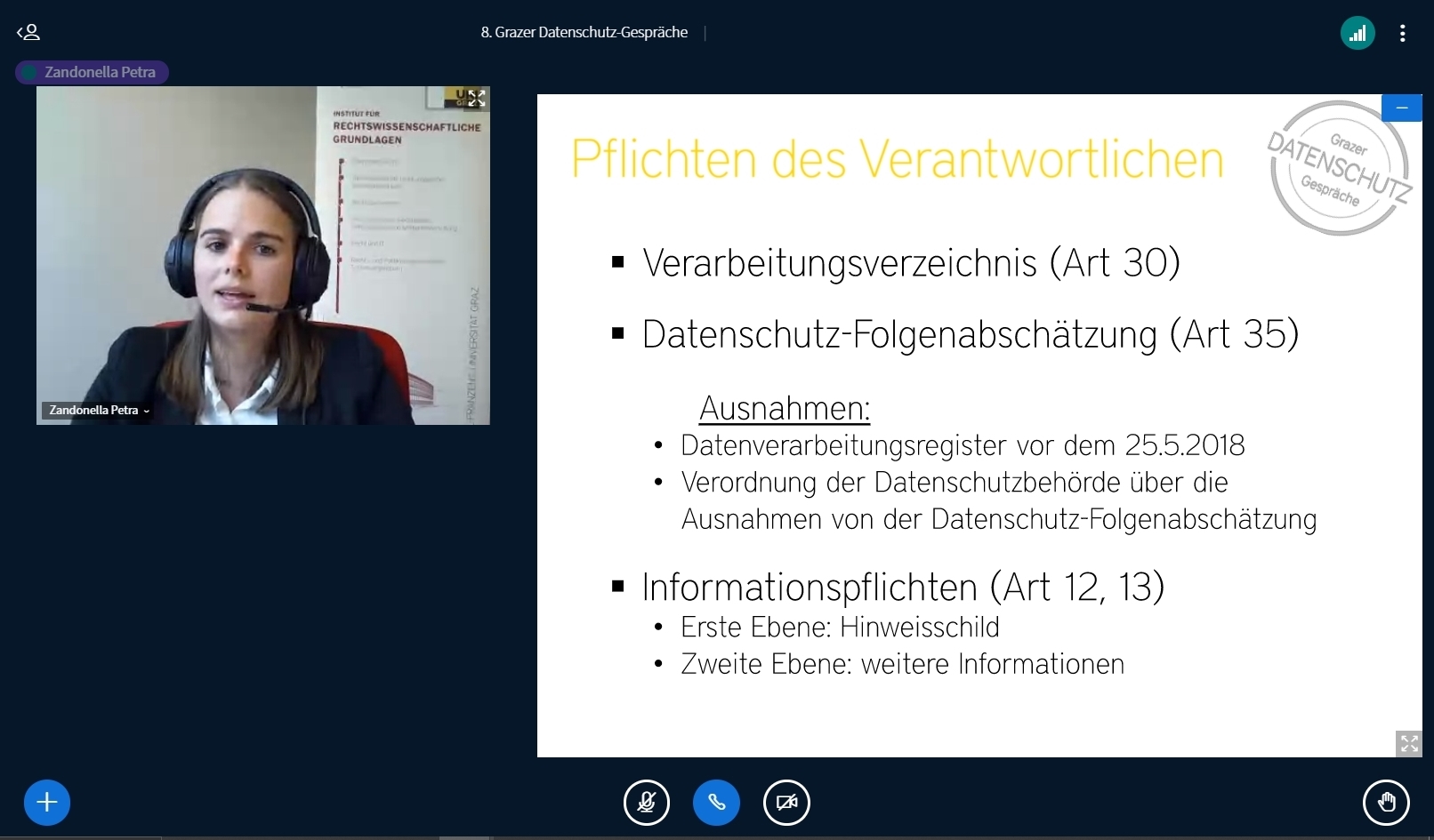 Zandonella, Grazer Datenschutz-Gespraeche, Die private Videoüberwachung, Institut für Rechtswissenschaftliche Grundlagen, REWI Universität Graz. ©Uni Graz/Gosch