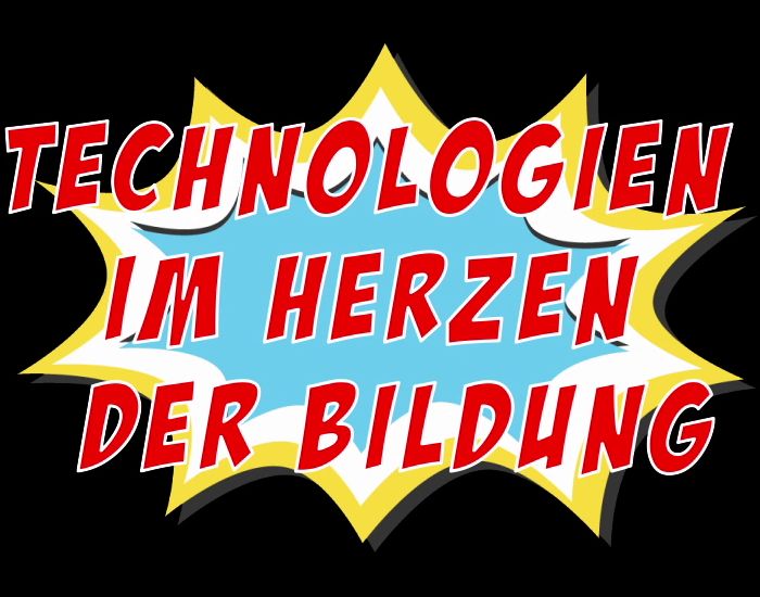 Red lettering technologies in the heart of education against dark background. ©UniGraz