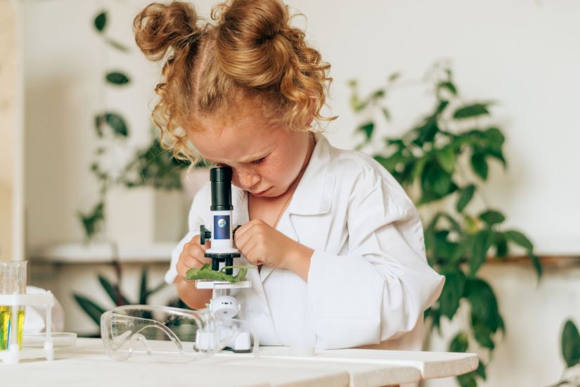 Girl with microscope ©Tatyana - stock.adobe.com