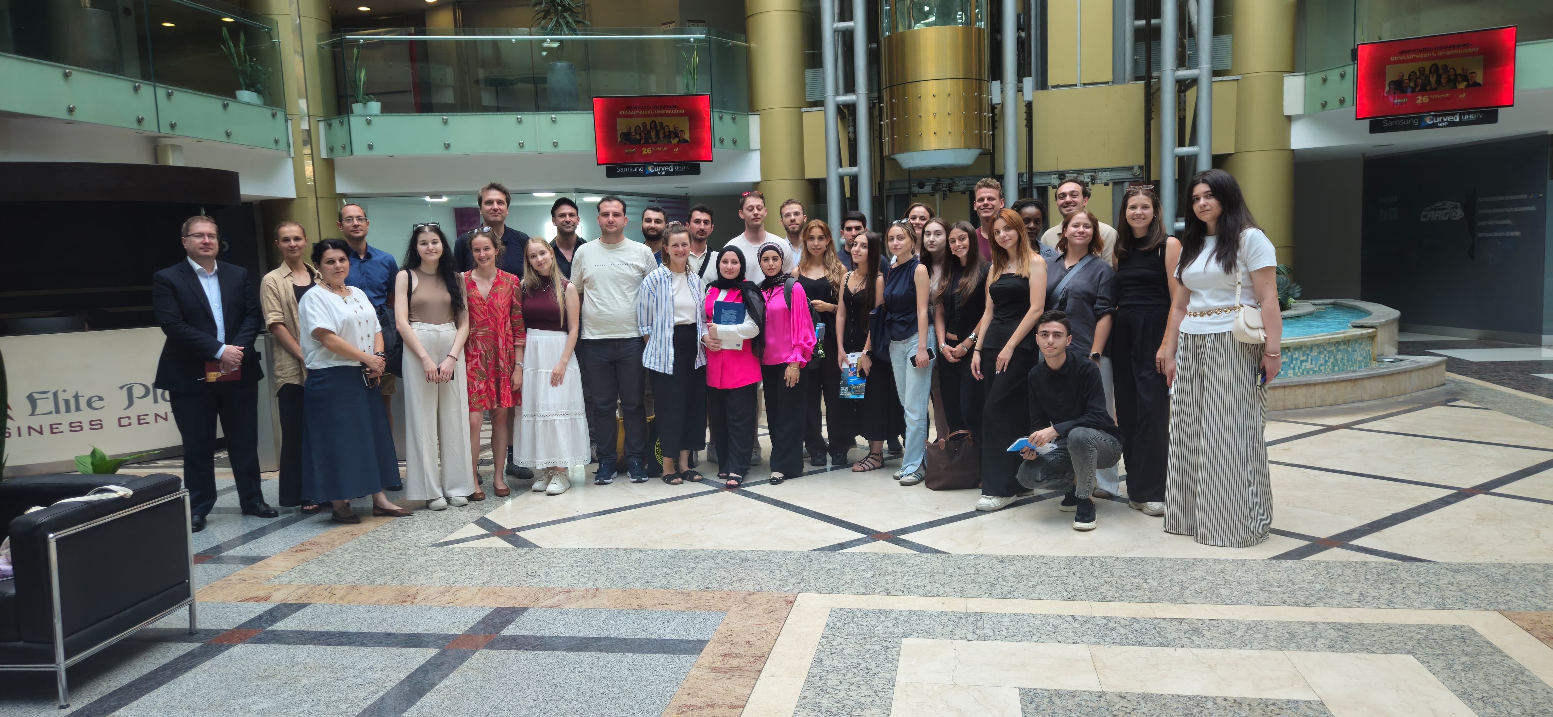 Students and lecturers of the LAWCONRESC-25 visiting the office of the Council of Europe in Armenia ©Ksenia Radchenkova