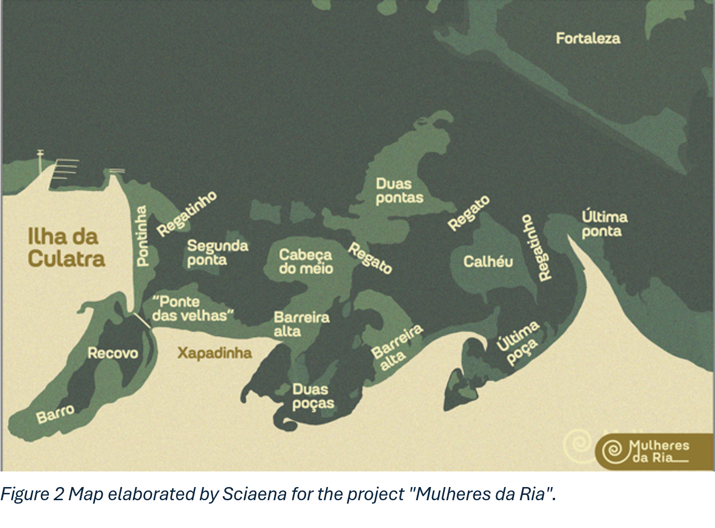 Figure 2 Map elaborated by Sciaena for the project "Mulheres da Ria". 