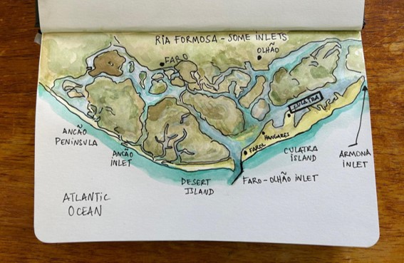 Figure 3 Ria Formosa. Some inlets. Drawing by Raquel Carvalheira 