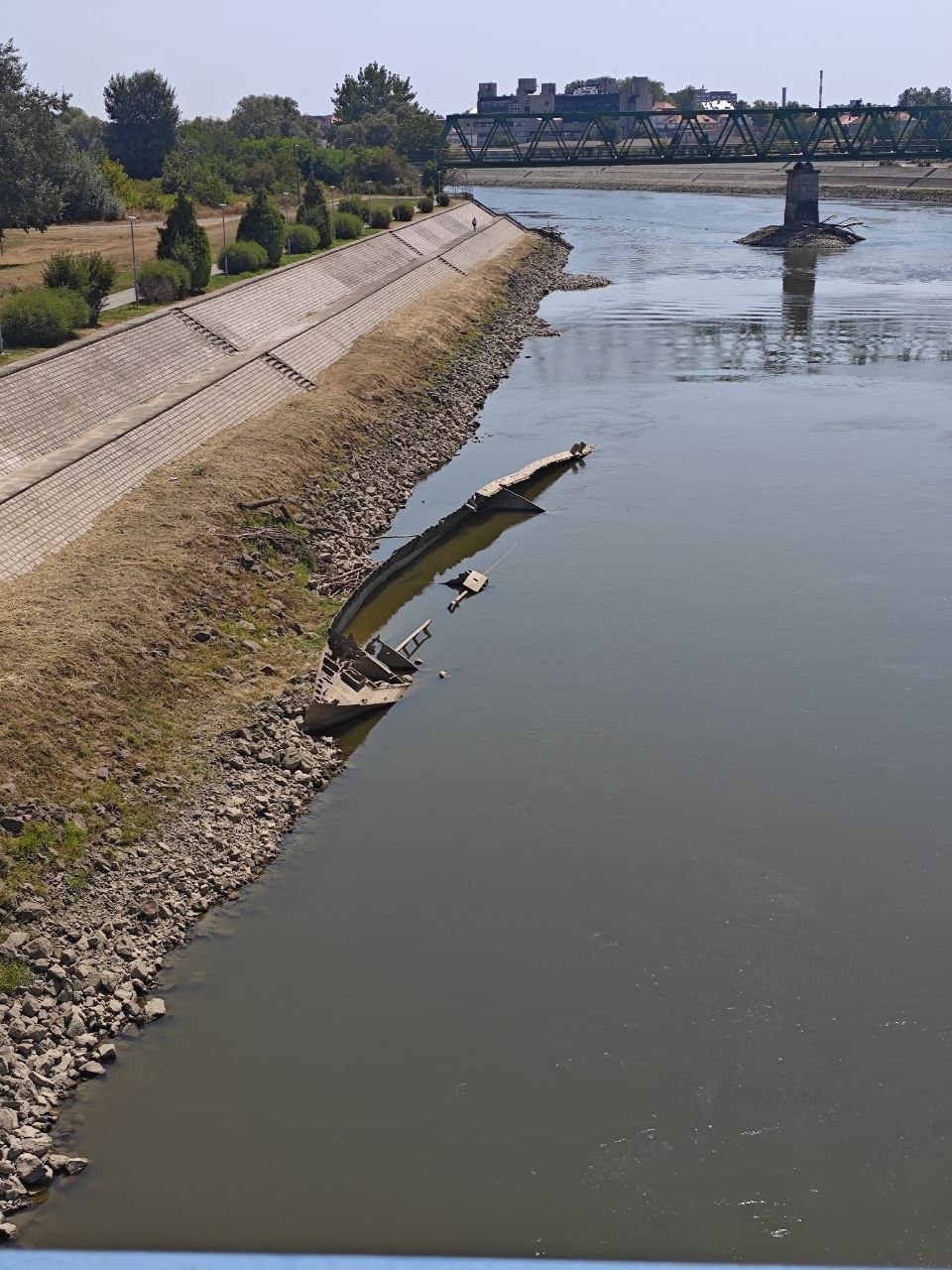 Sunken ship in Osijek 