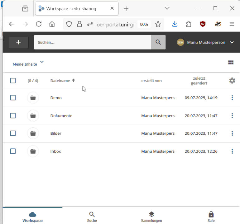 Screencast vom Workspace 