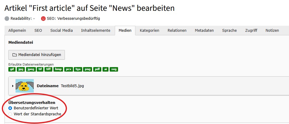 Benutzerdefinierter Wert wählen