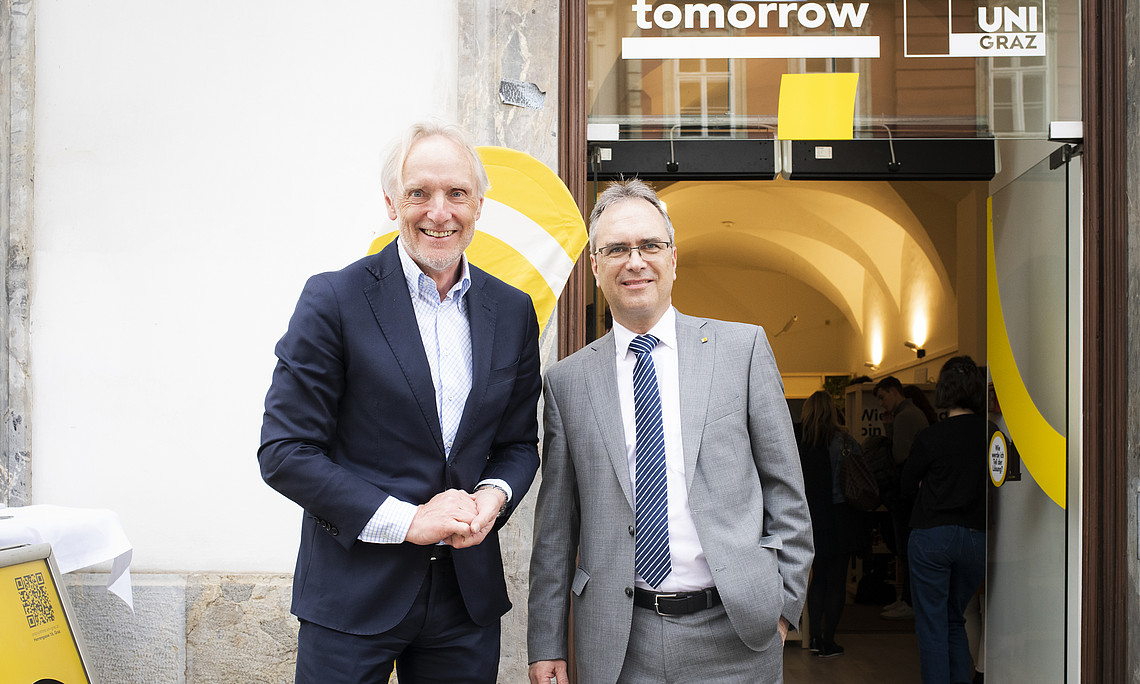 Kultur-Stadtrat Günter Riegler und Uni-Rektor Peter Riedler (Foto: Uni Graz/Tzivanopoulos)