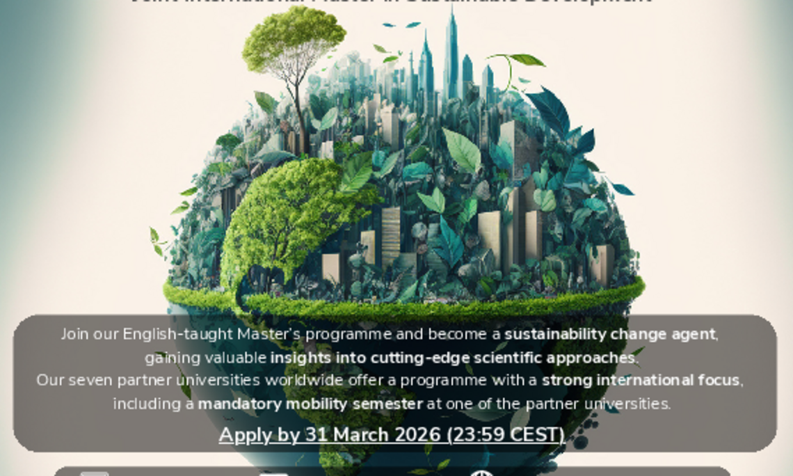 second 2026 call for applications for the joint international master in sustainble development