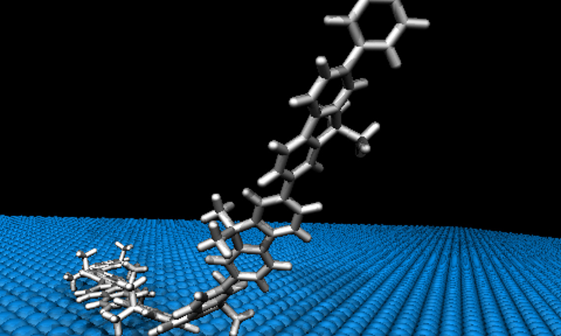 Sensationelles Experiment: ChemikerInnen der Uni Graz lösten eine Polymer-Kette von einer Oberfläche. Foto: Grill