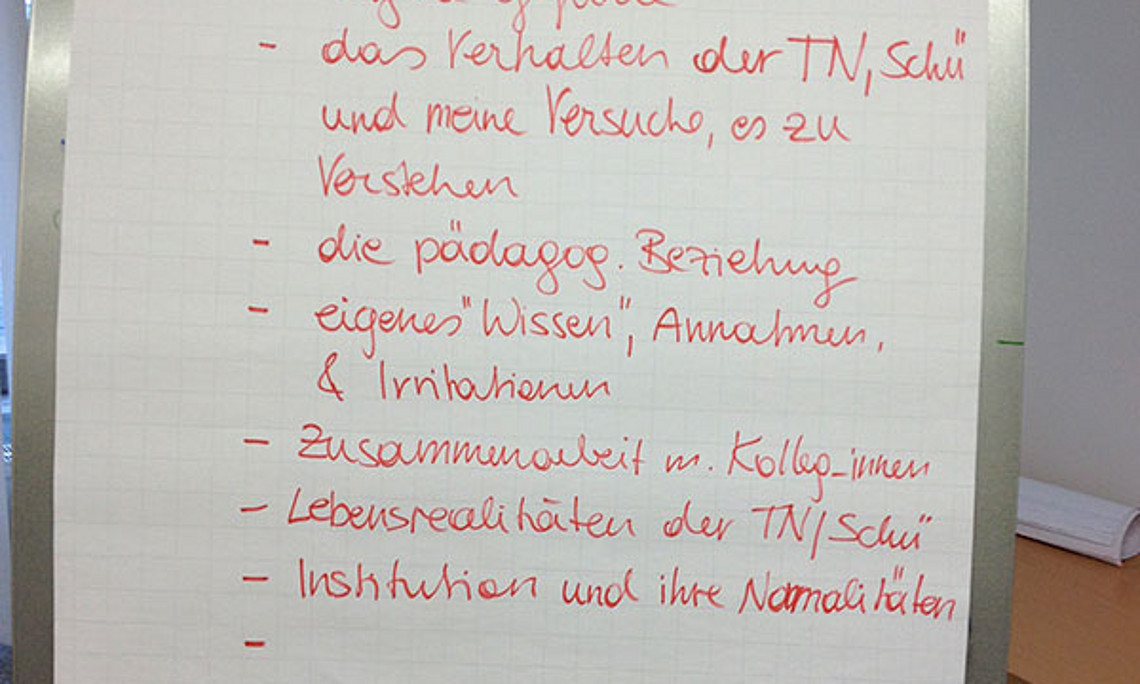 Studierende unterstützen Bildungsarbeit für Kinder und Erwachsene mit Fluchterfahrung und reflektierten ihre Erfahrungen in einem begleitenden Seminar. Foto: Khakpour/Ortner. 