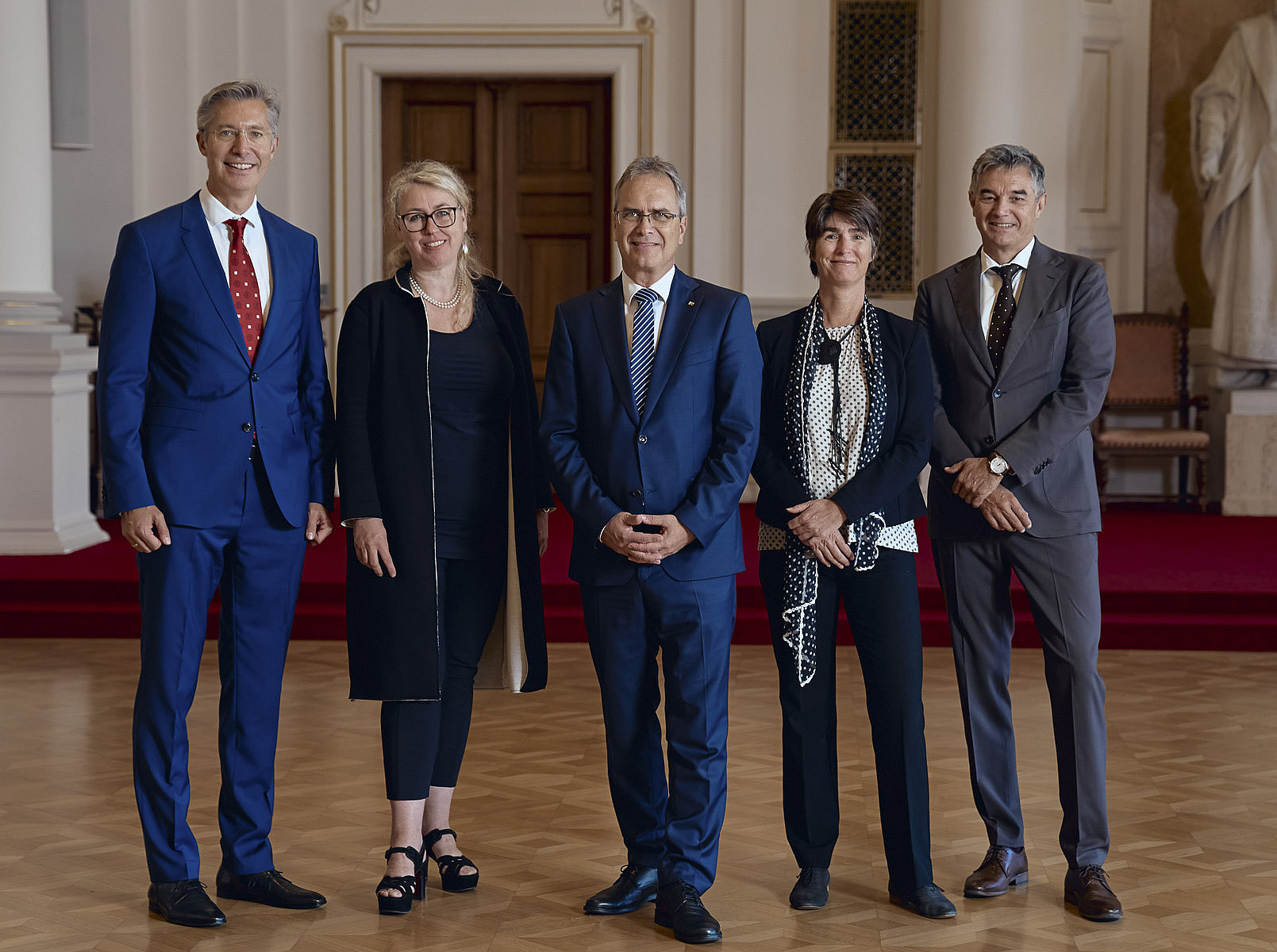 The Rectorate Team at the group photo in the Aula of the University. ©Uni Graz/Tzivanopoulos