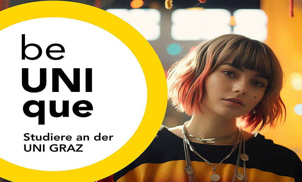 Studentin mit Spruch be unique
