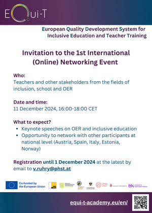 Flyer 1. internationales EQui-T-Netzwerkevent 