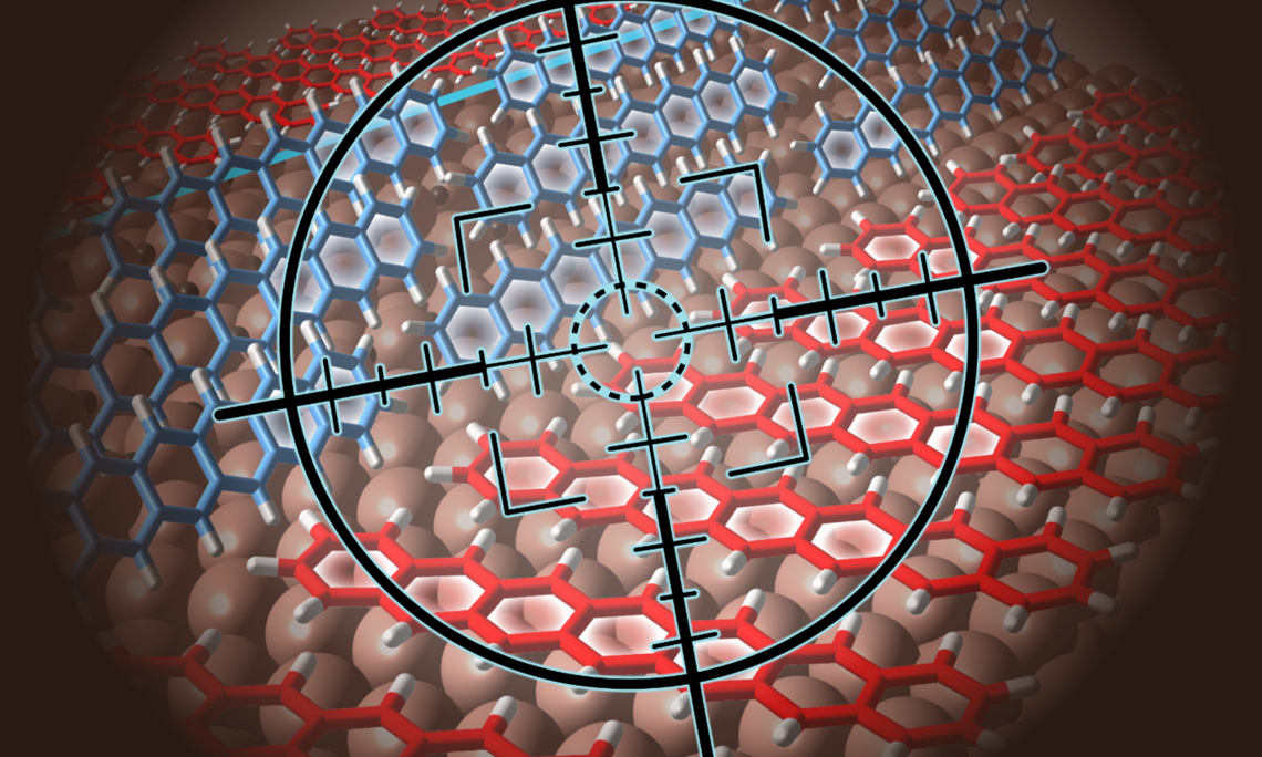 Adsorption von Heptacen-Molekülen auf Kupferoxid-Nanostreifen