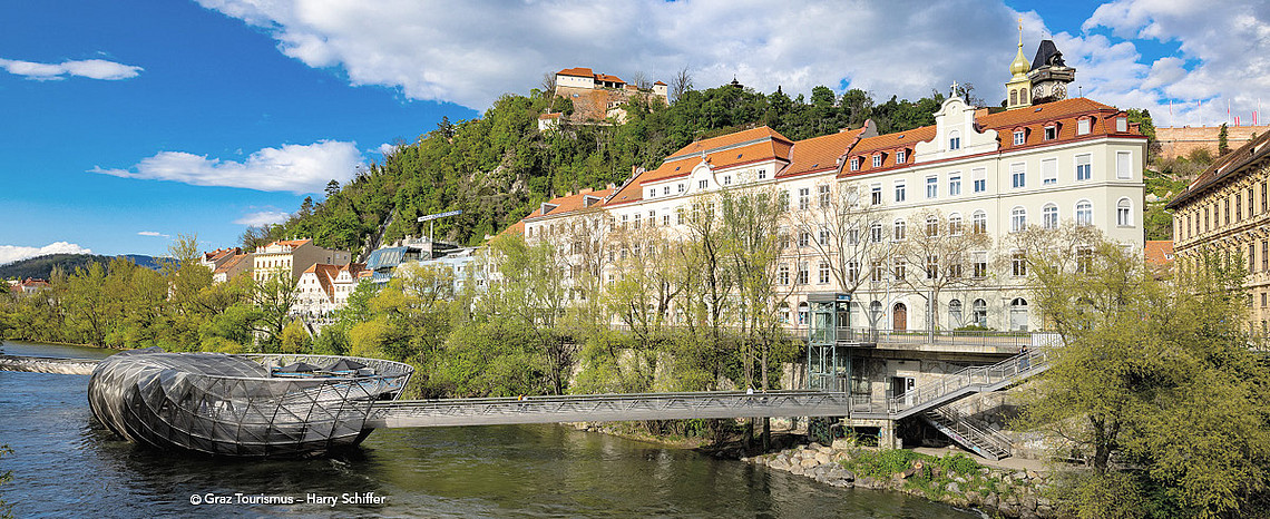 Stadt Graz Mur und Murinsel - Graz Tourismus (Foto: Harry Schiffer)