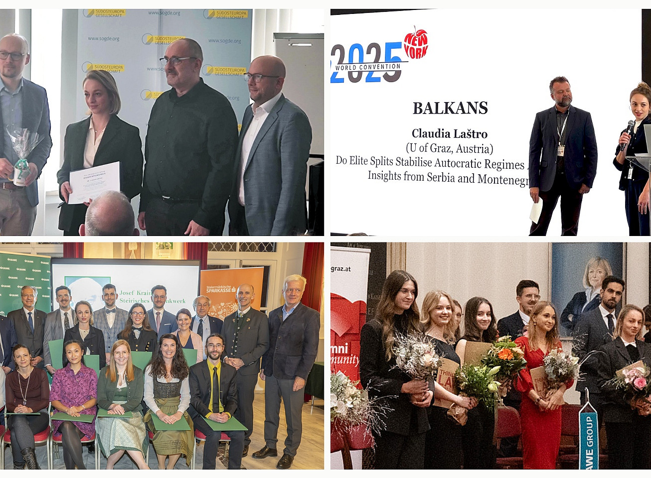 Versschiedene Fotos ©Photo credits: Südosteuropa-Gesellschaft (top left); Armina Galijaš (top right); Foto Fischer (bottom left), Uni Graz/Nedovic (b