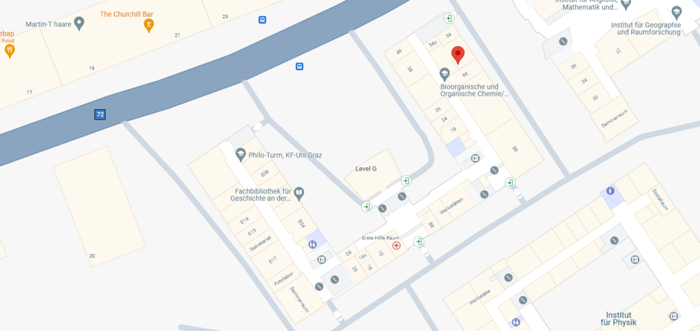 Standort der Chemiedidaktik: Ausschnitt aus Google Maps ©Uni Graz/Campusplan