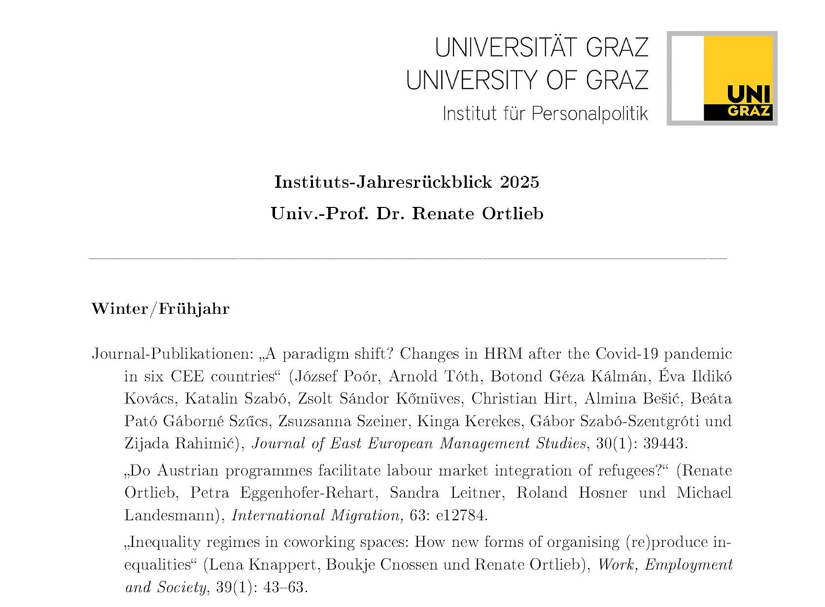 Erste Seite des Jahresrückblicks 2025 wird angezeigt 