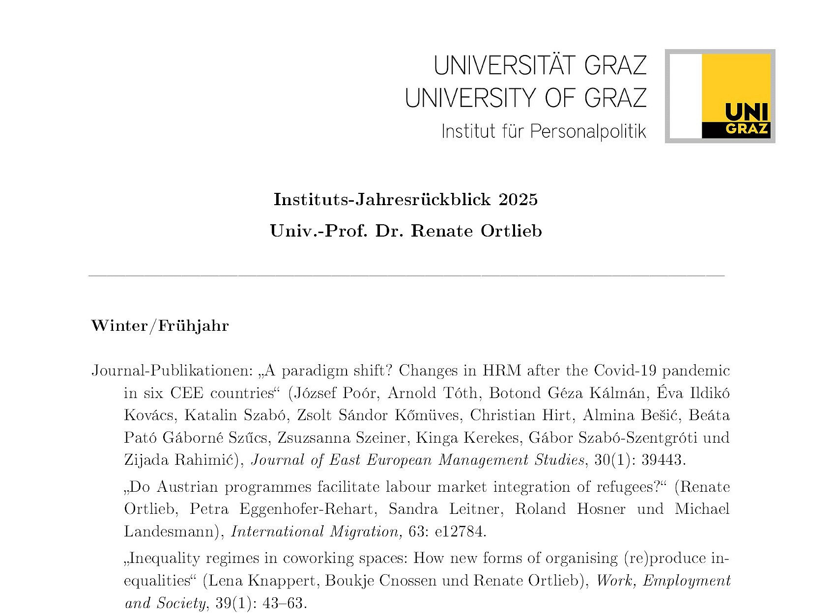Erste Seite des Jahresrückblicks 2025 wird angezeicht 