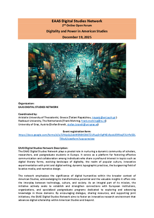 EAAS Digital Studies Network Forum Program 