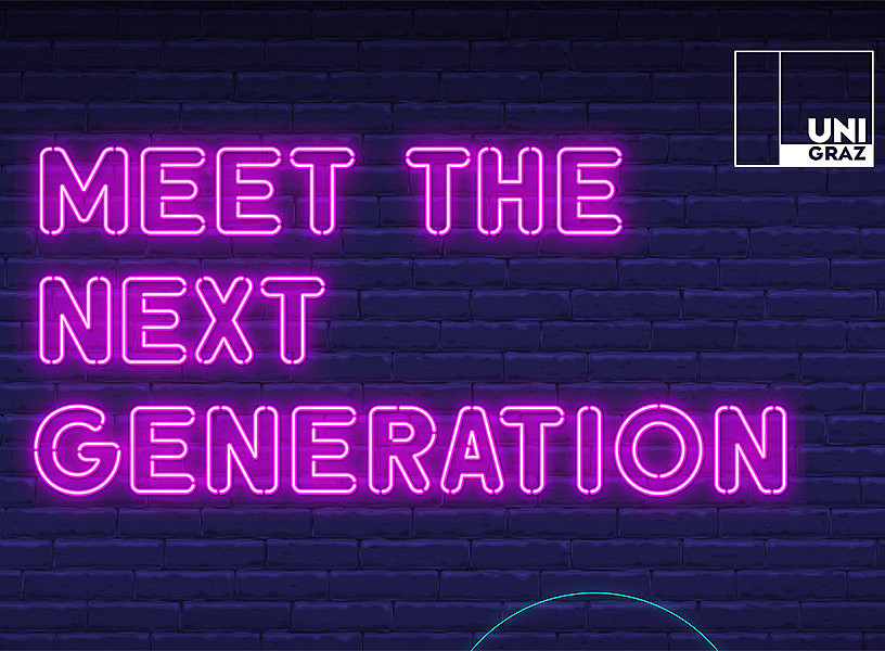 Logo "Meet the next Generation" ©Adobe Stock / Kommunikation und Öffentlichkeitsarbeit, Universität Graz