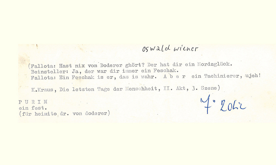 Oswald Wiener: Purim