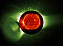 CME observed by STEREO EUVI (orange) and COR (green)