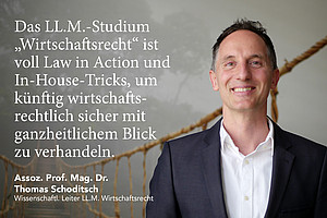 Rechtskoryphäe Assoz. Prof. Mag. Dr. Thomas Schoditsch ist neuer wissenschaftlicher Leiter des Masterlehrgangs "LL.M. Wirtschaftsrecht" an der Universität Graz