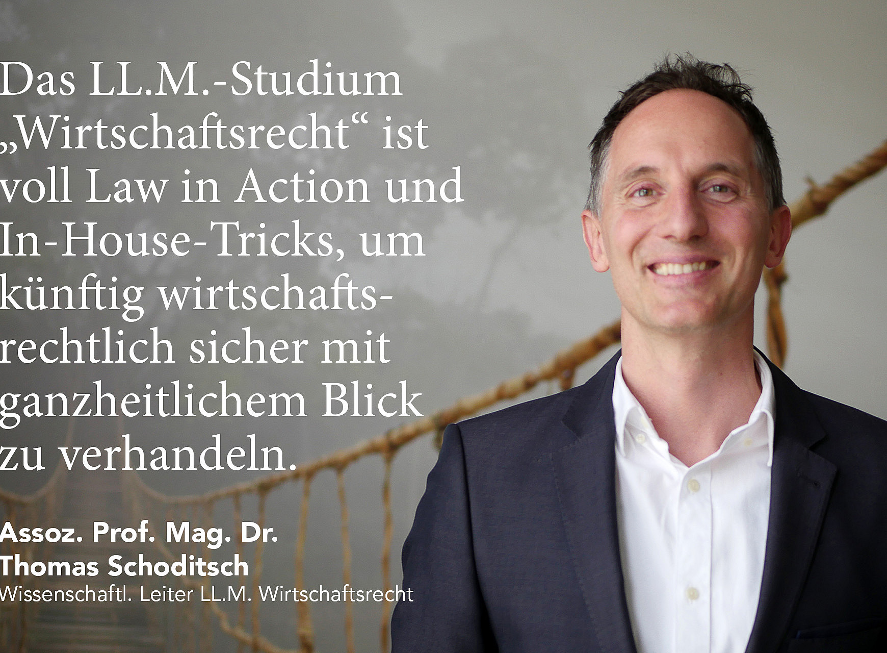 Rechtskoryphäe Assoz. Prof. Mag. Dr. Thomas Schoditsch ist neuer wissenschaftlicher Leiter des Masterlehrgangs "LL.M. Wirtschaftsrecht" an der Universität Graz 
