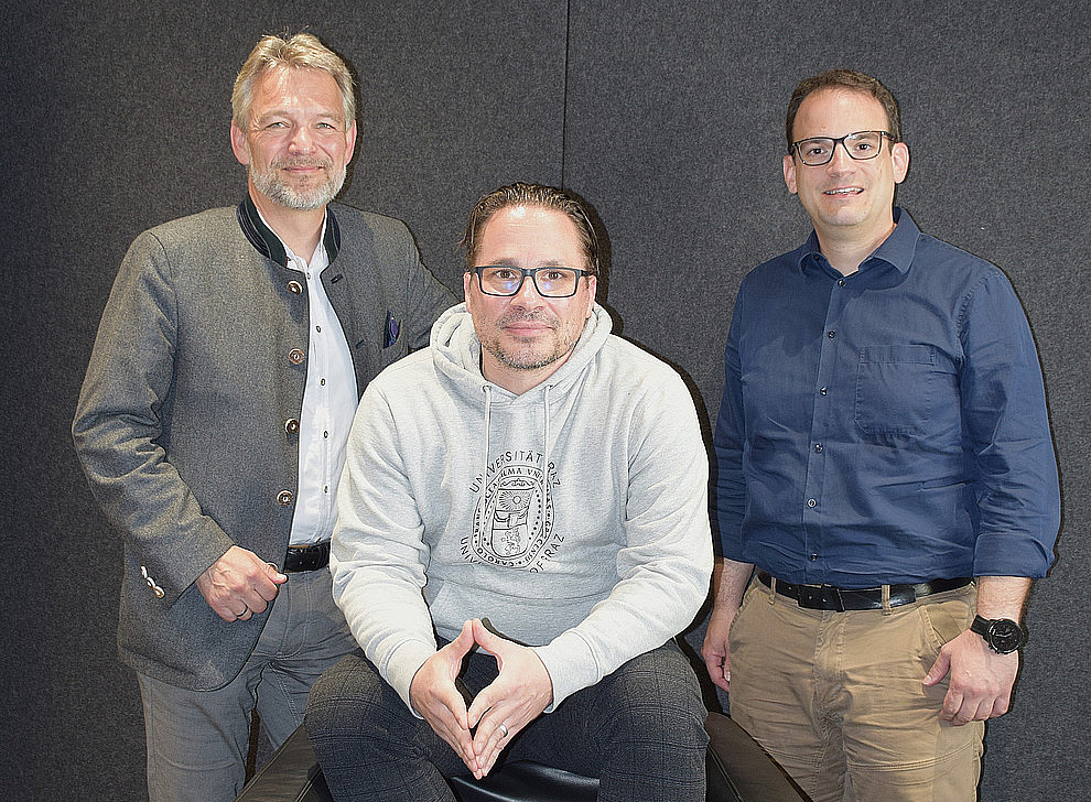 (v.l.n.r.) Thomas Krautzer, Walter Iber und Philipp Spitzer ©©Ulrike Freitag / Uni Graz