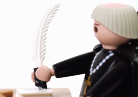 Mönch mit Schreibfeder ©CC-BY 4.0 Int., Science Ink