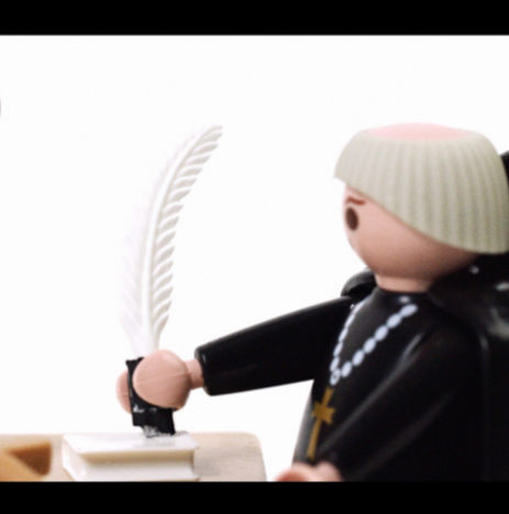 Mönch mit Schreibfeder, Playmobil ©CC-BY 4.0 Int., Science Ink