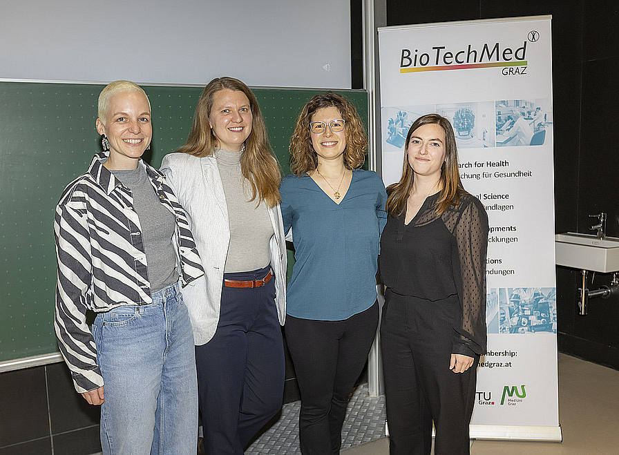 Young Researcher Group PIs 2025: Hanna Allerkamp, Jelena Spasic, Federica Caforio and Elena Zappon ©Foto Fischer, Graz ©©Foto Fischer, Graz