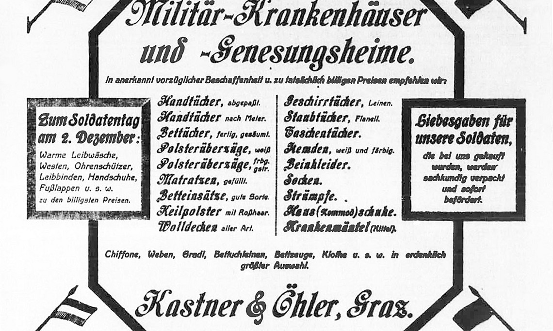 Die bürgerlichen Frauen riefen während des Krieges zum Spenden von so genannten Liebesgaben auf, die den Soldaten an der Front den Alltag ein bisschen bequemer machen sollten.