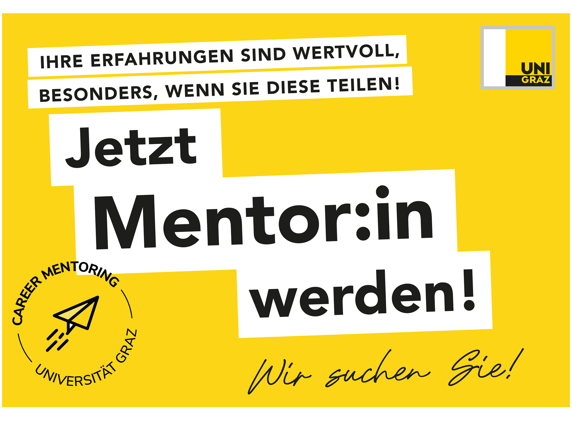 Grafische Darstellung "Jetzt Mentor:in werden!" 