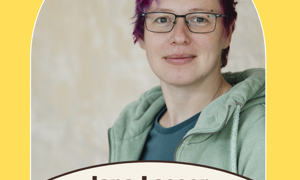 Portrait Jana Lasser, Schaufenster, Canva-Grafik