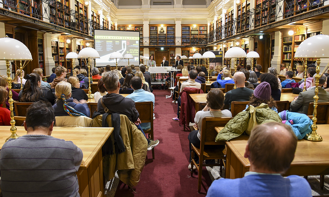 Voller Lesesaal bei der „Langen Nacht des Krimis“ | Foto: Uni Graz/Schwarz