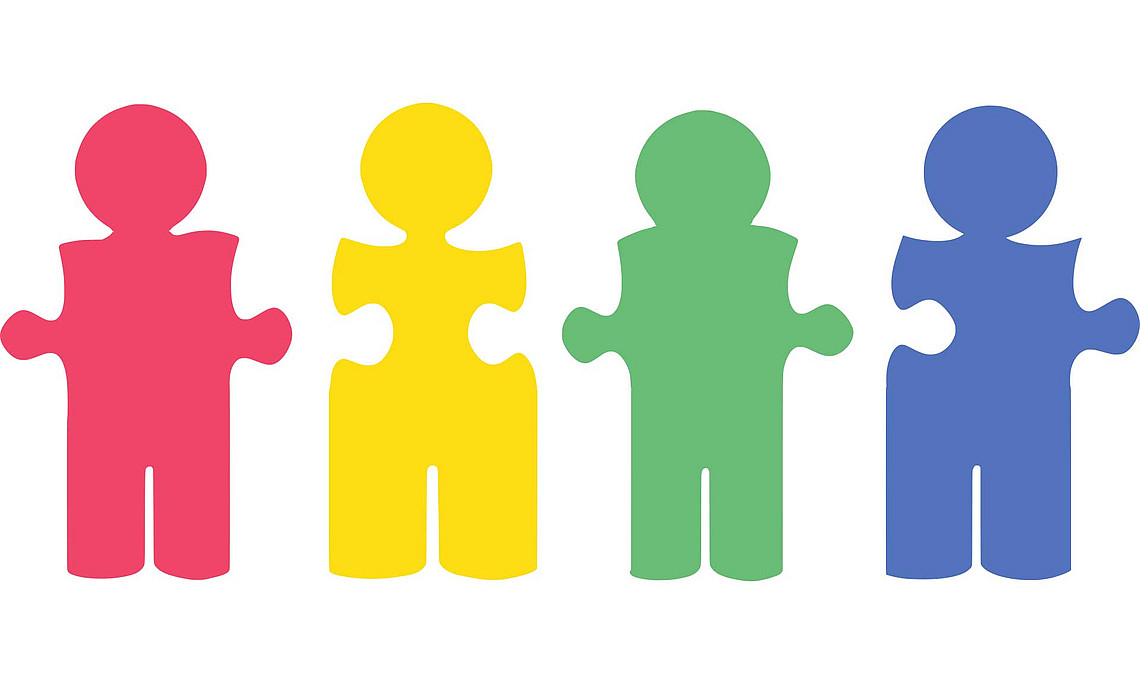 Grafik: Figuren Hand in Hand