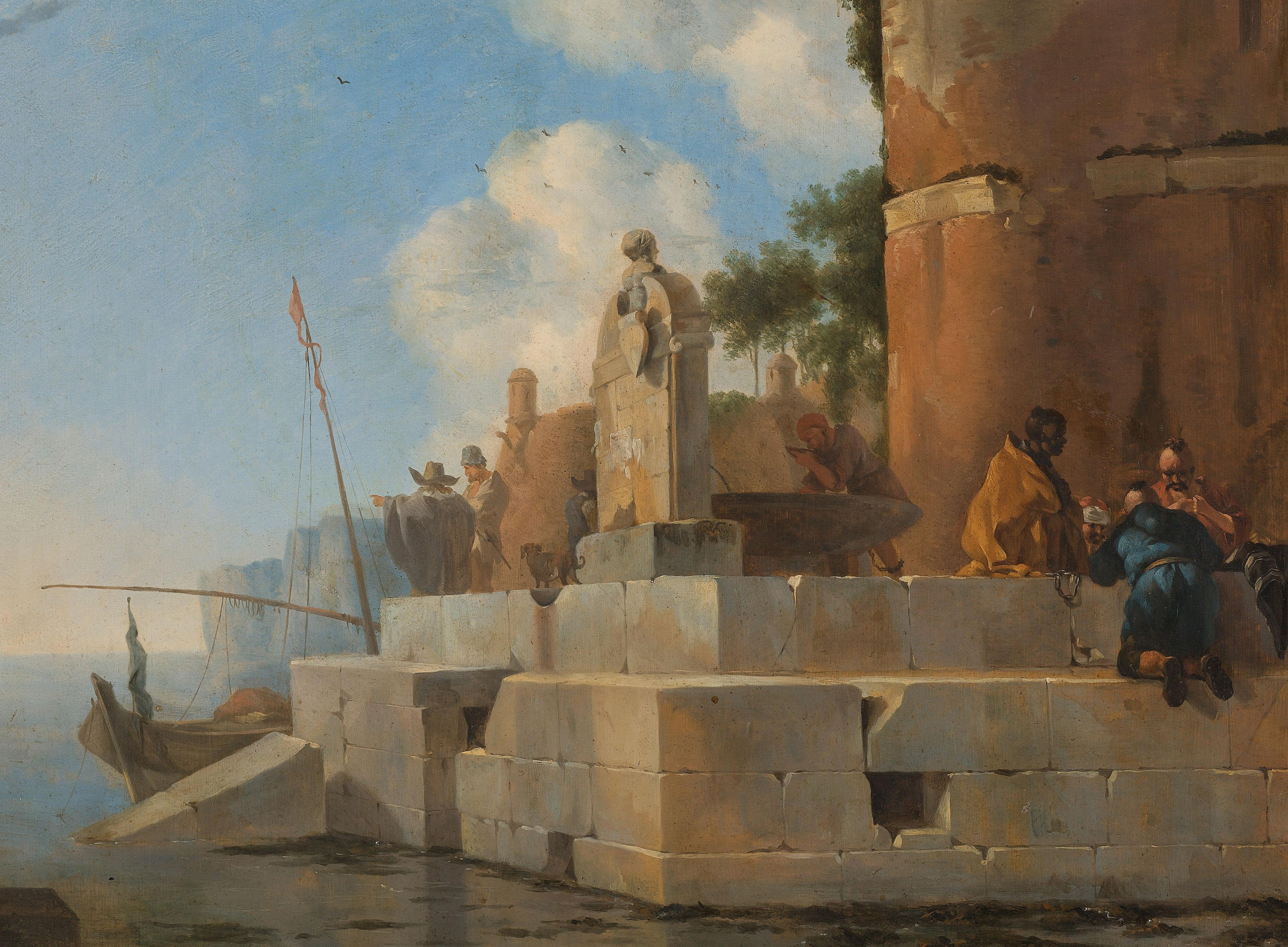 Gemälde aus dem 17.Jh. das eine Küstenruine in Italien zeigt ©Open Source